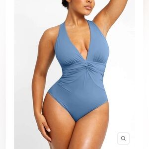 SHAPELLX Smart Sculpt Ruched Twist-Front Shaping Swimsuit - NWT
